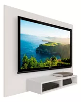 Rack Panel Para Tv De Pared Suspendido Mueble Living Color Blanco