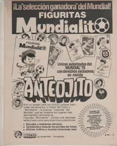 2 Publicidades De Revista * Figuritas Mundialito 1978 * 