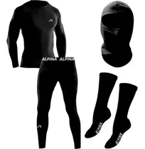 Kit Termico Moto Alpina Remera + Calza + Balaclava + Medias