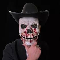 Máscara De Esqueleto De Terror De Halloween De Derramamento