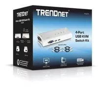Switch Kvm Trendnet Tk-407k Video Hd 4 Puertos Usb +4 Cables