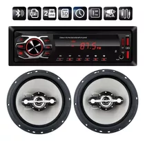 Kit Som Carro Radio Mp3 Bt 2 Usb E Par Alto Falantes 6 Poleg