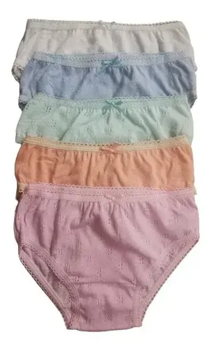 Calzón Bikini Niña Paquete 12 Piezas Color Algodón Jacquard Meses sin