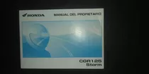 Manual De Usuario Y Mantenimiento Orig De Honda Cgr125 Storm