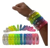  Pulseira Bracelete Led Pisca C/10 Unidades Cores Sortidas