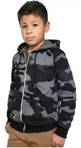 Campera Camuflado Con Capucha Frisado Niños