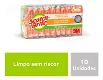 10 Esponja Scotch-brite Não Risca Limpeza Delicada Laranja 