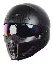 Casco Kov Modular Mate 2 En 1 Street Piloto Certificado Shrk Diseño Spectrum Color Negro Mate Solid Tamaño Del Casco M