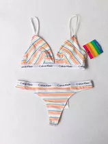 Calvin Klein Conjunto Lenceria De Colores Gay Pride Original