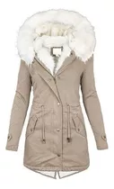 Chaqueta Acolchada De Felpa Para Mujer Parka Con Forro Po [u