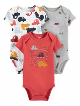 Carters Pack 3 Bodies Mangas Cortas Autitos 1n717010