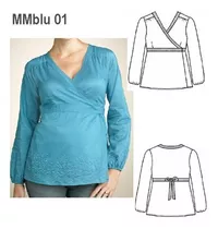 Molde De Blusa Maternal Cruzada, Corte Bajo Busto.