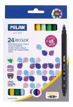 Cajita 24 Marcadores Bicolor (48 Colores)