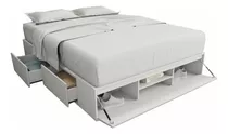 Cama Box Cajonera Con Zapatero P/ Sommier 200 X 160 Queen