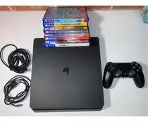 Playstation 4 Slim - 1tb - Dualshock 4 - 7 Jogos