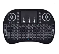 Mini Teclado Inalámbrico Touchpad Smart Tv Pc Tv Box + Luz Color Del Teclado Negro Idioma Español Latinoamérica