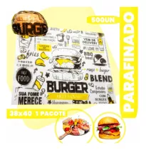 Papel Manteiga Embalar Hamburguer Lanches Frios 38x40 500fl