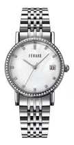 Reloj Feraud Mujer Acero Piedras Fecha Moderno F5564 Lsl