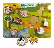 Brinquedos Educativos - Encaixe Animais Meu Sitio Em Madeira