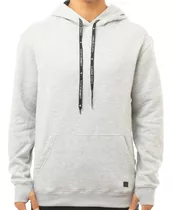 Buzo Hoodie Unisex Gris Claro Con Friza.