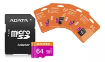 Kit 5 Tarjetas De Memoria Sd Adata 64gb Con Adaptador 