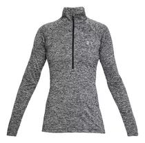 Buzo Under Armour Running Mujer Med Cierre Twist Gri Mel Cli