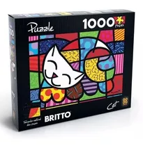 Puzzle Quebra Cabeça Romero Britto Cat 1000 Peças - Grow