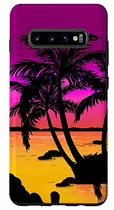 Funda Para Galaxy S10+ Beach Trees Retro Palm Summer Tropica
