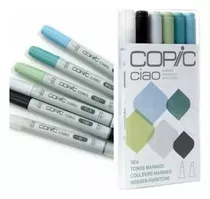 Marcadores Copic Ciao Set X6 Colores Tonos Marinos 