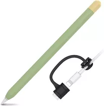 Funda De Silicona Apple Pencil 1st Gen Y Adapt Cable Verde