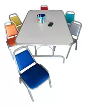 Silla Infantil : Paquete 6 Sillas Y 1 Mesa Para Niños. 