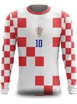 Camisa Manga Longa Croacia Modric Seleçao Copa Do Mundo