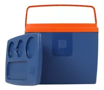 Caixa Bolsa Termica Cooler Masculina Feminina Azul E Laranja