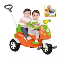 Triciclo Moto Duo Passeio Crianças Gemeos Pet Calesita