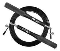 Cuerda Saltar Velocidad Aluminio Fitnics Ajustable Crossfit Color Negro