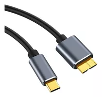 Cable Datos Usb C 3.0 - Usb Micro B Disco Duro Hdd / Ssd 2m Color Negro/plata