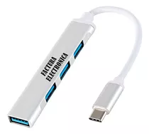 Hub Usb Tipo C 4 Puertos Adaptador Convertidor Otg Usb 3.0 