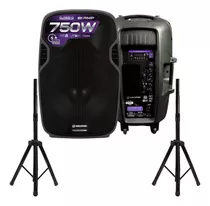 Kit 2 Caixa De Som Ativa Waldman Rc-750x 15 Pol 1500w +tripé