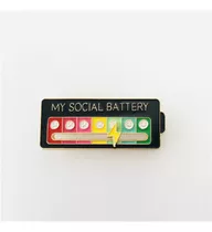 My Social Battery Pin Mi Batería Social Regalo Broche