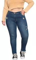 Jeans Chupin Cenitho Mujer Roturas Elastizado Talles Grandes