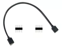 Cabo Extensor Rgb 4 Pinos Preto - 30cm + Conector 4 Pinos