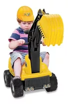 Trator Andador Max Escavadeira Infantil Grande C/ Capacete