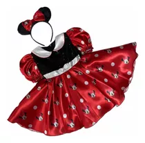 Disfraz Minnie Mouse Vestido Mimi Bebé/niña Con Orejas