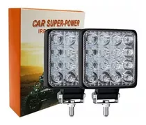 X2 Faros Foco Neblinero Led 48w 4x4 Auto Camioneta Cuadrado