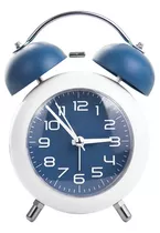 Reloj Despertador Modelo Campana Con Luz Silencioso Azul