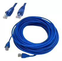 Cabo De Rede Rj45 10 Metros Cat5e Internet Lan Azul Crimpado