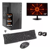 Computador Completo Core I3 4°ger. 16gb Ssd480gb Monitor 15