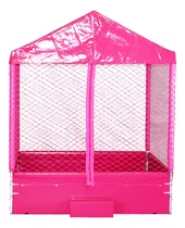 Piscina De Bolinhas Rosa Pink 1,50x1,50 Com Banquinho