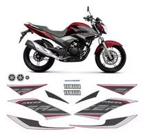 Adesivos Yamaha Fazer 250 2017 2018 Moto Vinho + Emblemas