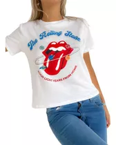 Remera Mujer Nueva Planetas Rolling Stone Col Blanca Talle S